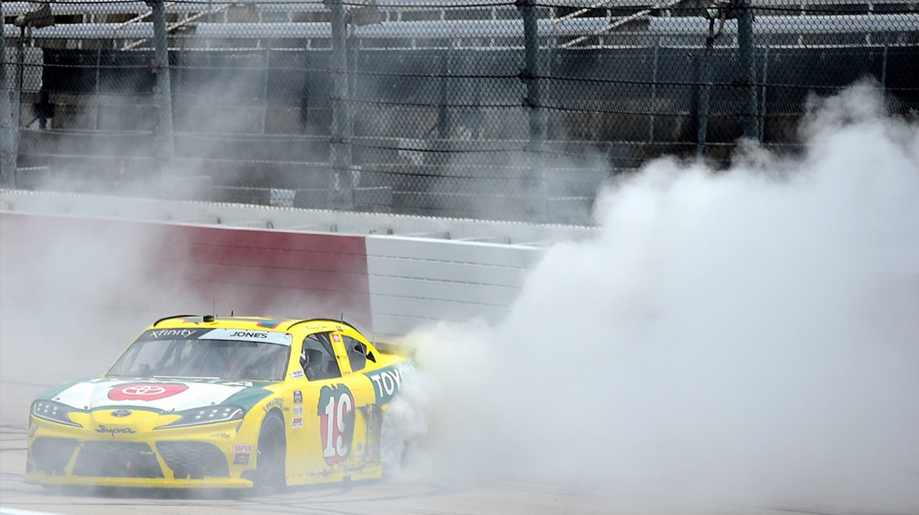 FINAL LAPS: Brandon Jones comes out of no where to pass Hamlin, Chastain for the win