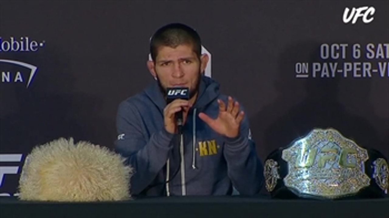 Khabib Nurmagomedov spoke to the media after post-fight brawl at UFC 229