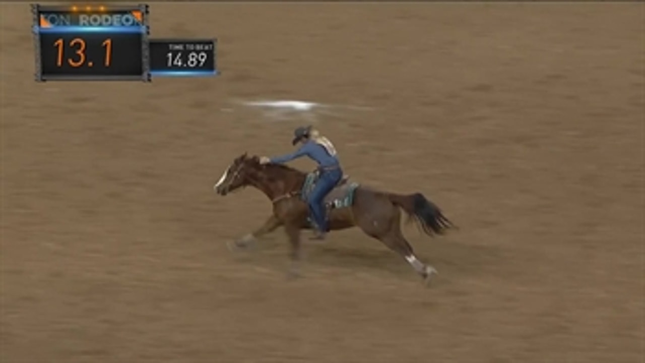 Sherry Cervi Goes To the lead with 14.85 seconds ' RODEOHOUSTON