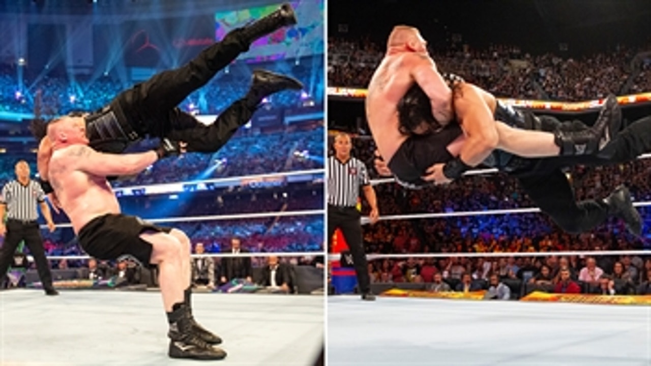 Brock Lesnar and Roman Reigns trade thunderous F-5s and massive Spears