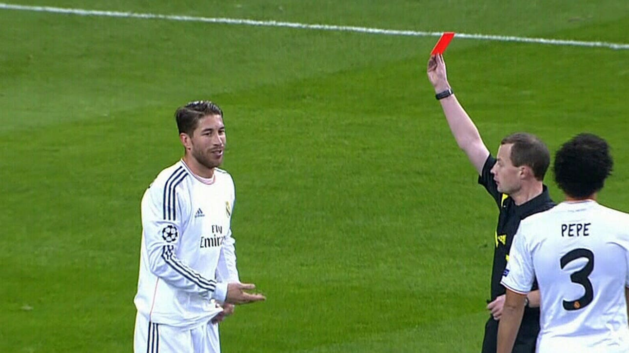 Sergio Ramos sent off against Galatasaray
