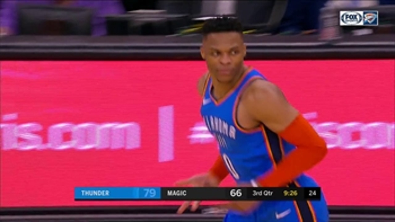 HIGHLIGHTS: Russell Westbrook Drains a three in the 4th