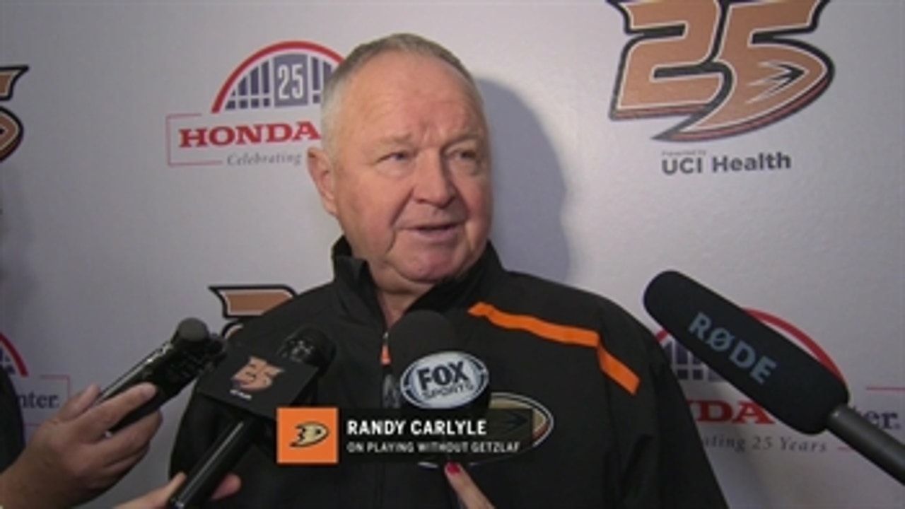 Ducks coach Randy Carlyle talks about playing without Ryan Getzlaf
