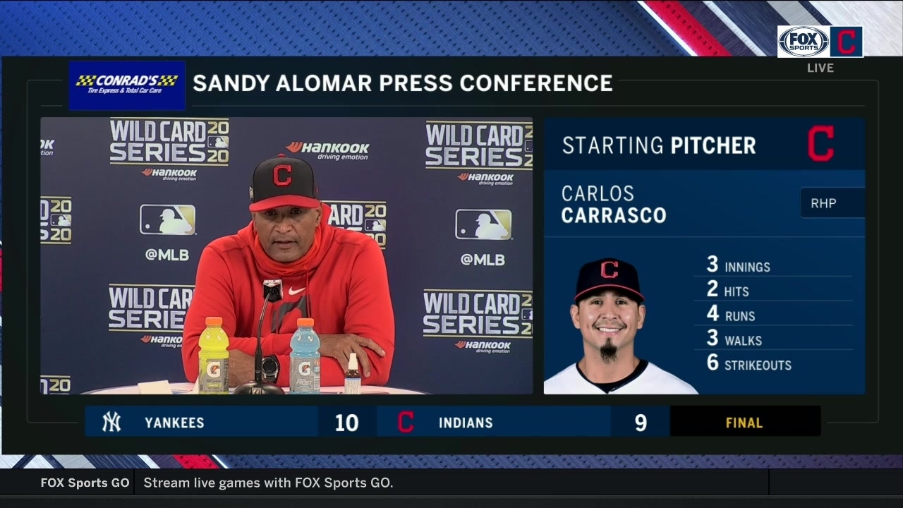 Sandy Alomar Jr. reflects on heartbreaking end to Indians' challenging 2020 season.