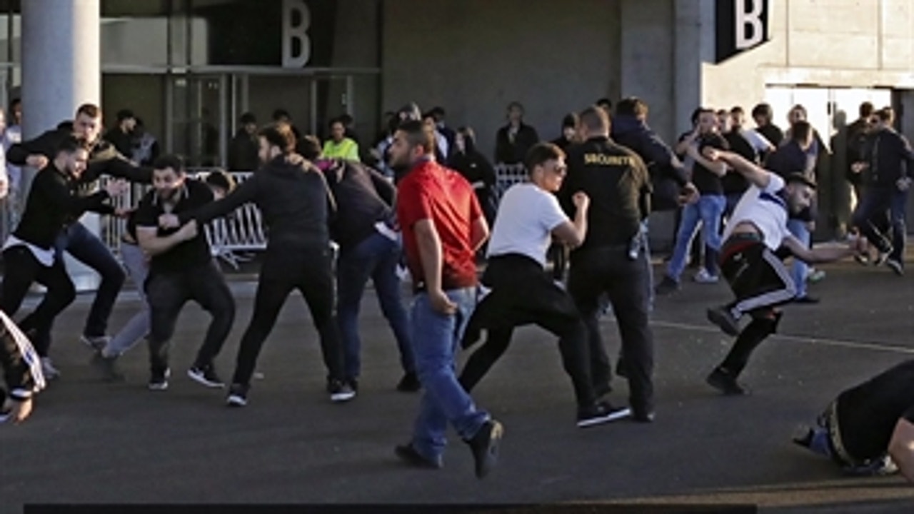 Violence broke out when Lyon took on Besiktas