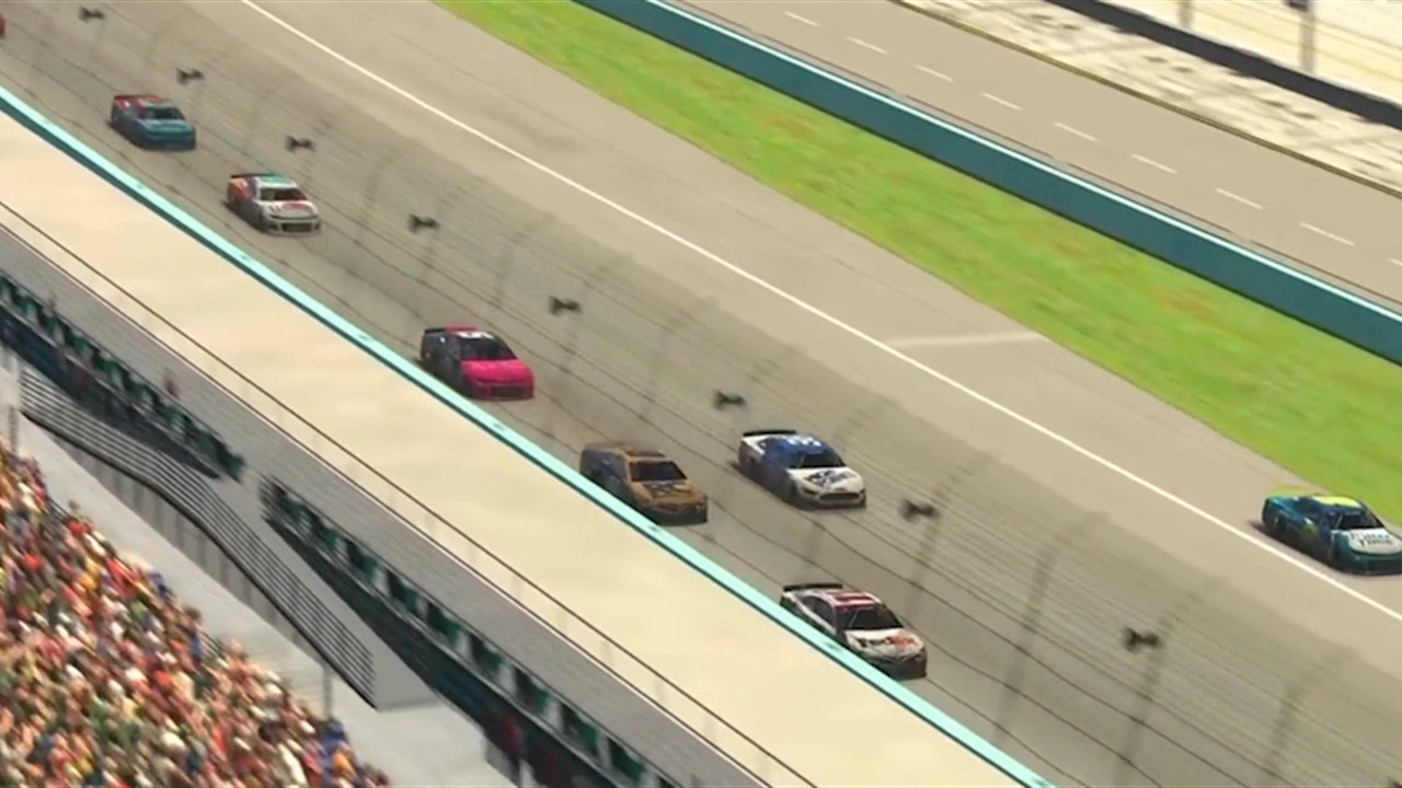 FINAL LAPS: Hamlin passes Dale Jr. on the last lap to win at Homestead-Miami Speedway for iRacing's Pro Invitational race