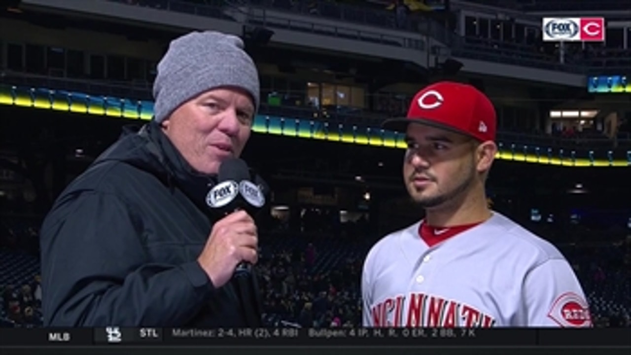 Suarez brings home 5 RBIs and had some celebration dancing with Joey Votto