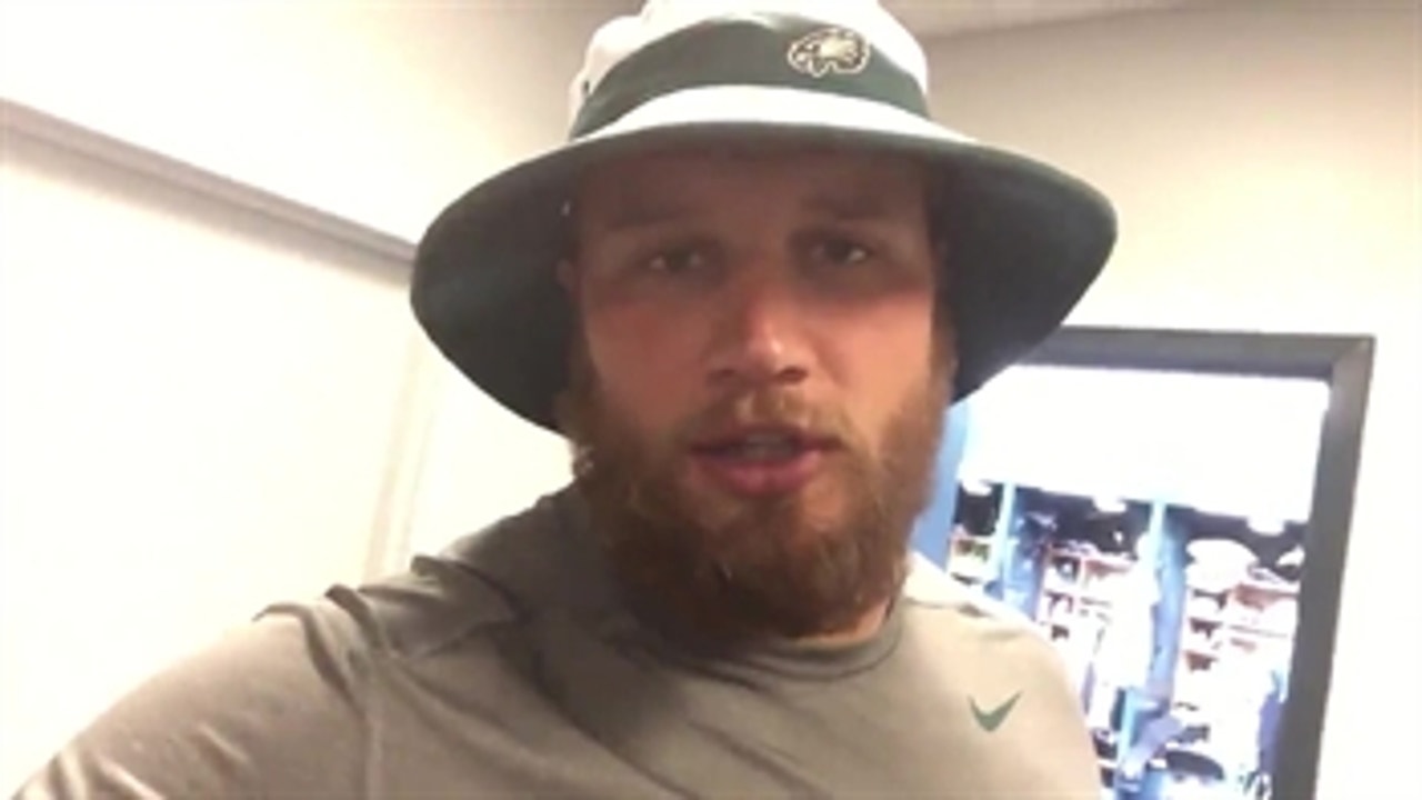 Eagles OT Lane Johnson pre-practice update for Week 1 from the locker room
