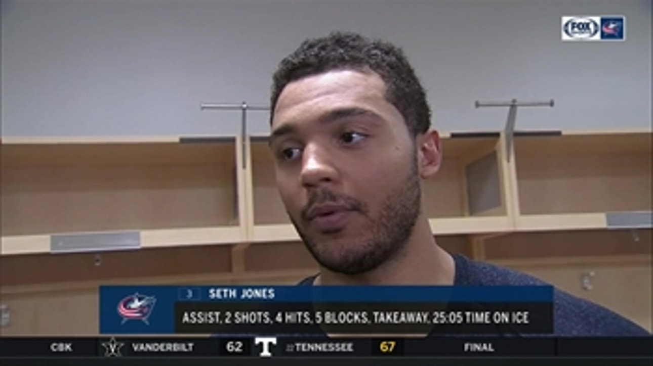 Seth Jones doesn't think the Blue Jackets played a full 60 minutes