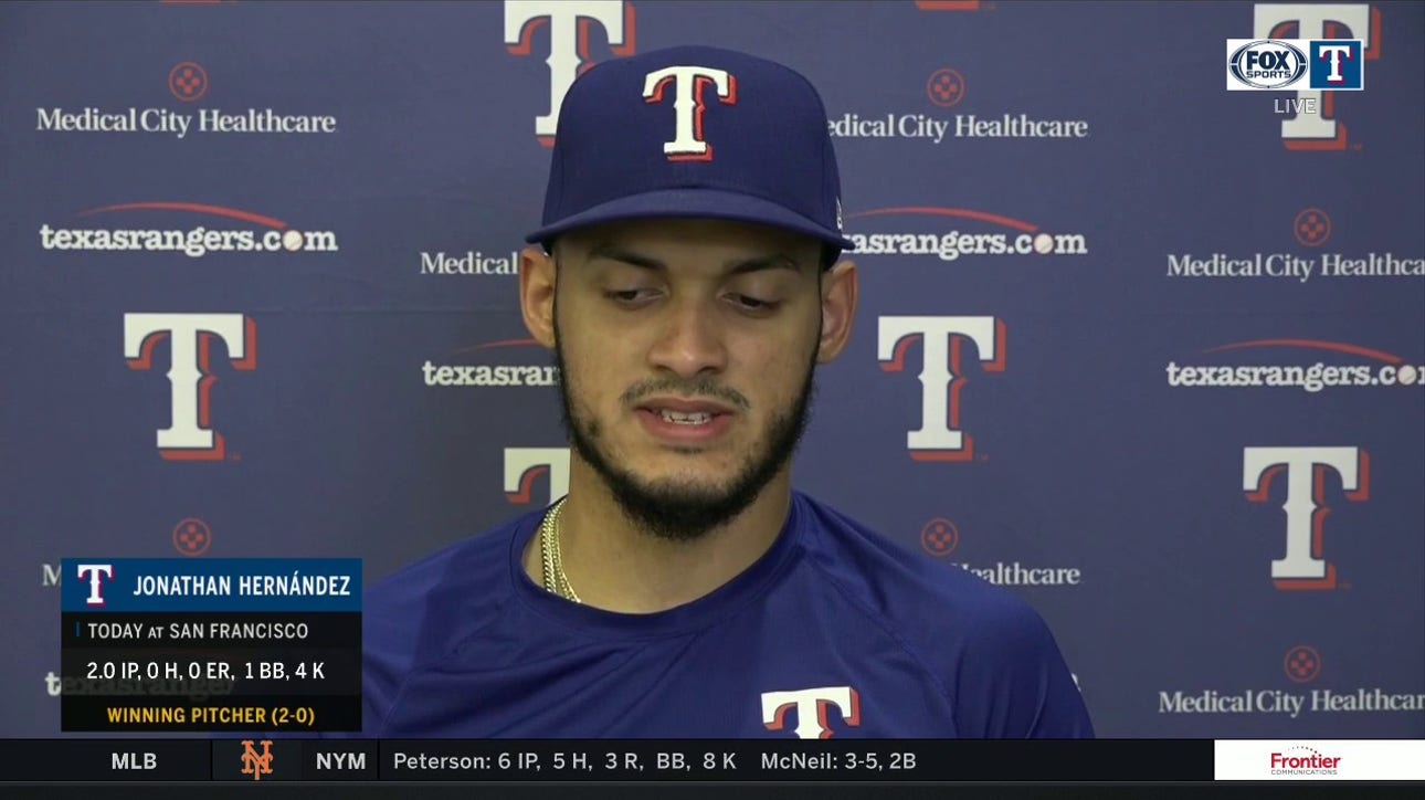Jonathan Hernandez on his Two Innings Pitched in the Rangers Win