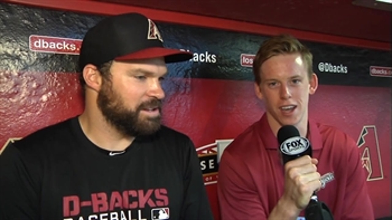 Josh Collmenter shares some analyst advice with Connor Murphy