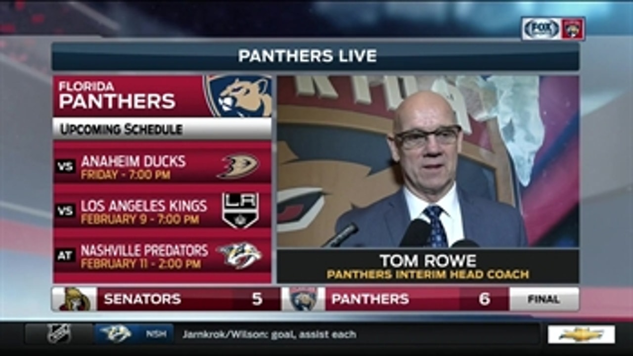 Tom Rowe -- Florida Panthers postgame press conference