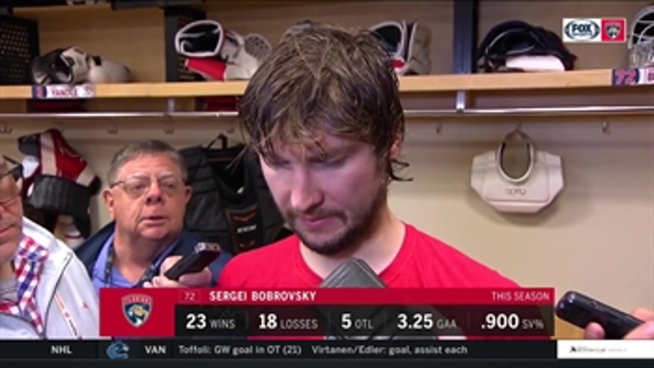 Sergei Bobrovsky recaps his 36-save performance, Panthers' big road win