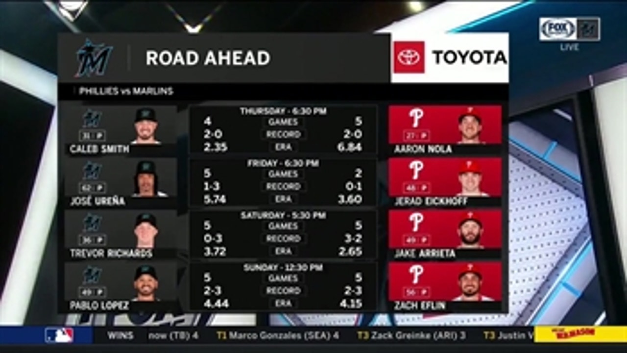 Marlins prepare for 4-game series against Phillies