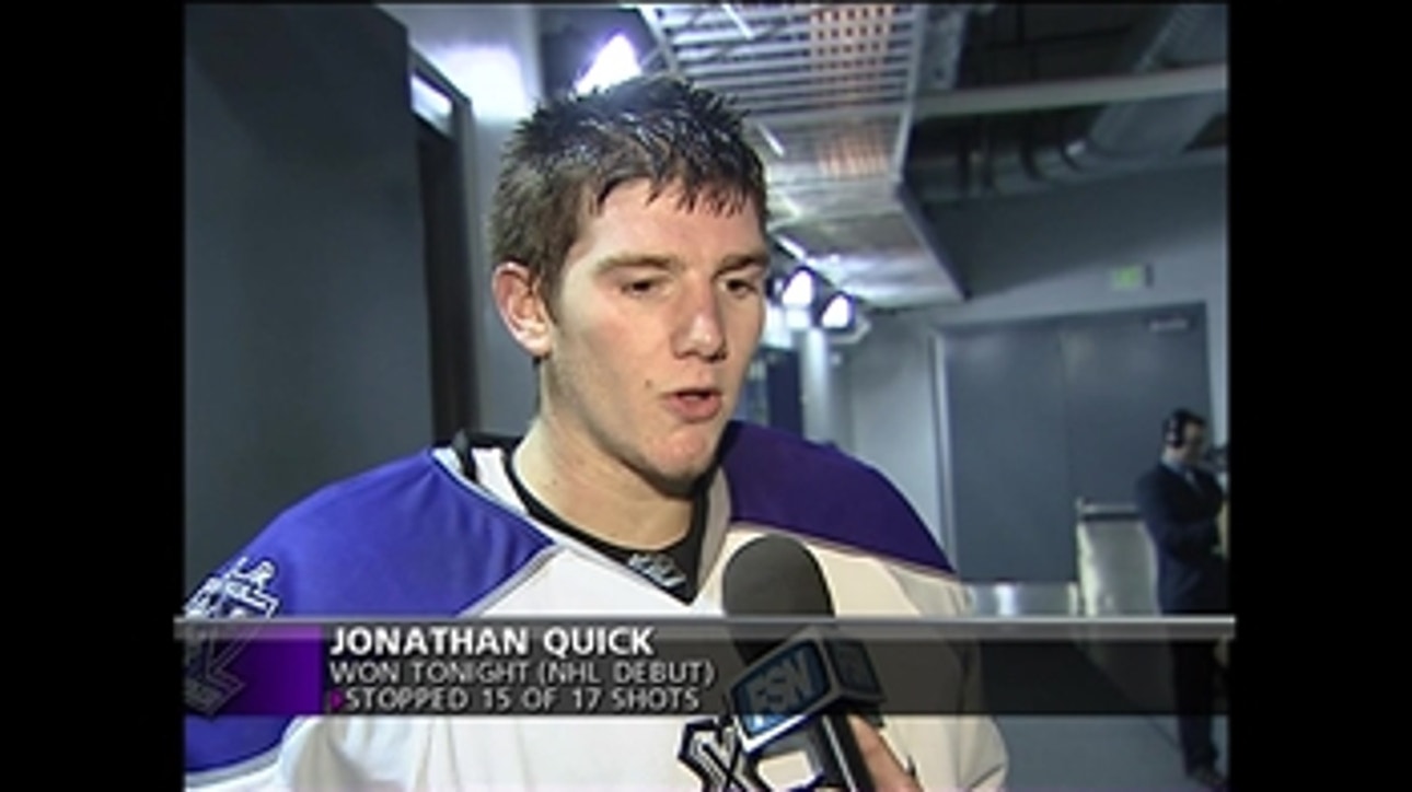 Jonathan Quick after first game as Kings goalie on Dec. 6, 2007