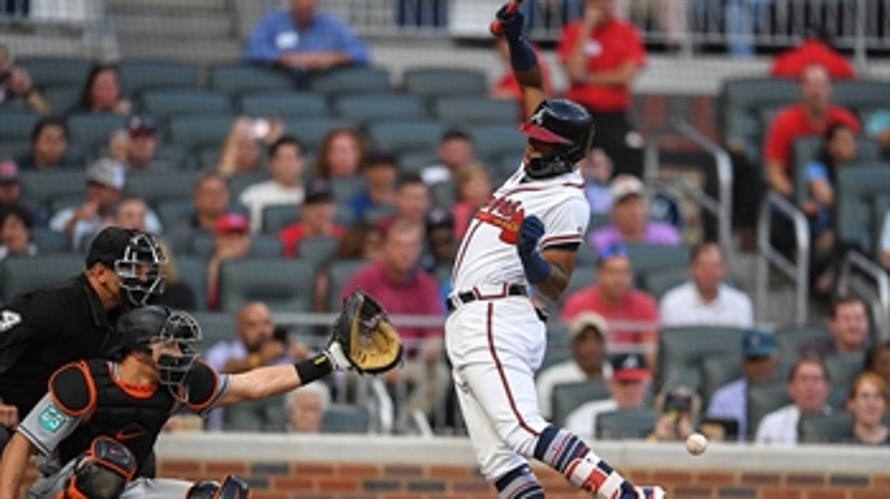 Braves LIVE To GO: Benches clear after Acuña hit by pitch; Braves sweep Marlins