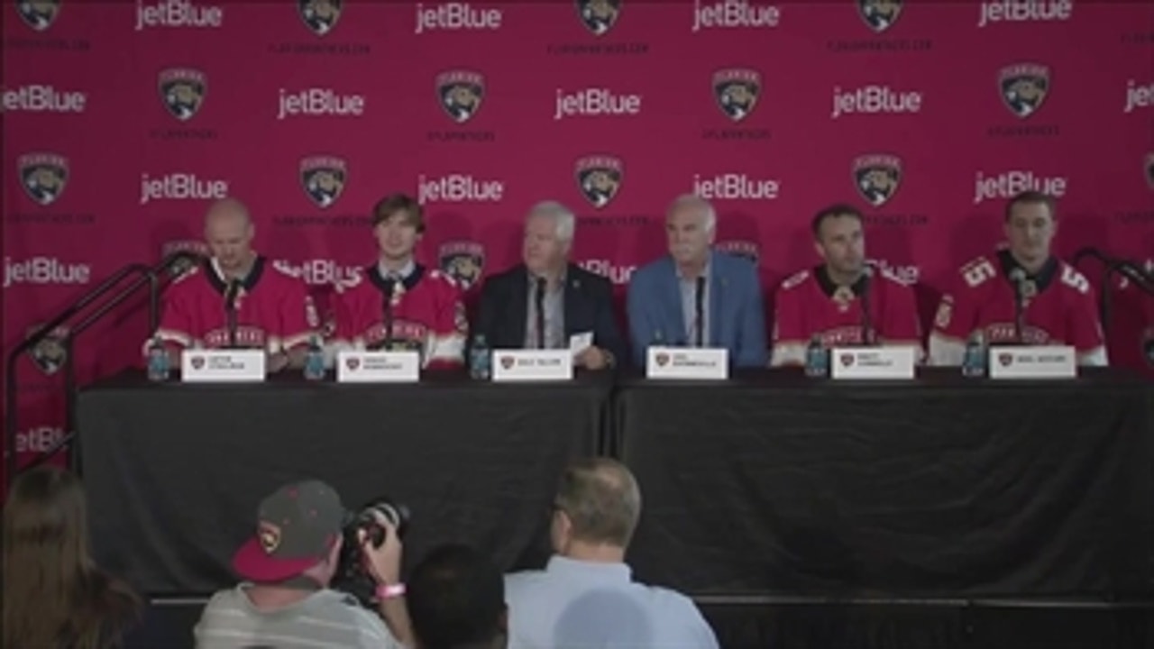 Florida Panthers introduce Sergei Bobrovsky, Anton Stralman, Brett Connolly, Noel Acciara