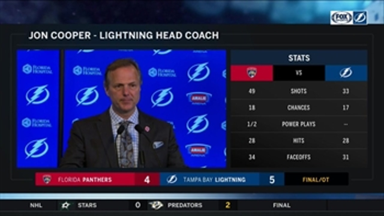 Jon Cooper was impressed with the game-winning goal