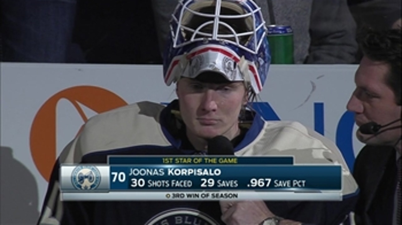 Korpisalo credits Jackets crowd: 'Helps a lot in the penalty kill'