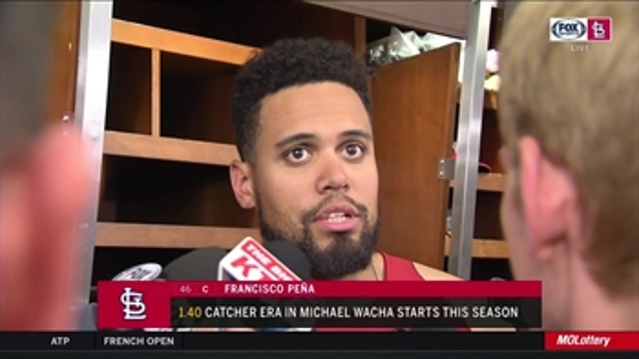 Pena on leading Wacha through near no-hitter: 'Take pride taking care of our pitching staff'