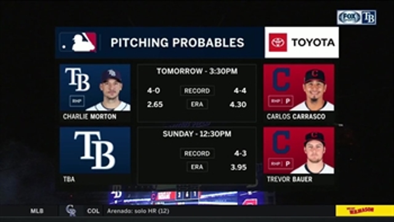 Charlie Morton aims to give Rays series lead Saturday in Cleveland