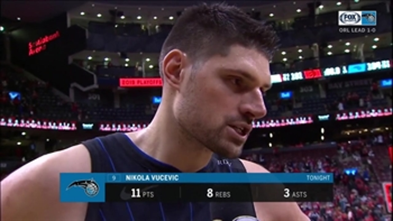 Nikola Vucevic on how Magic battled, executed game plan after big playoff win in Toronto