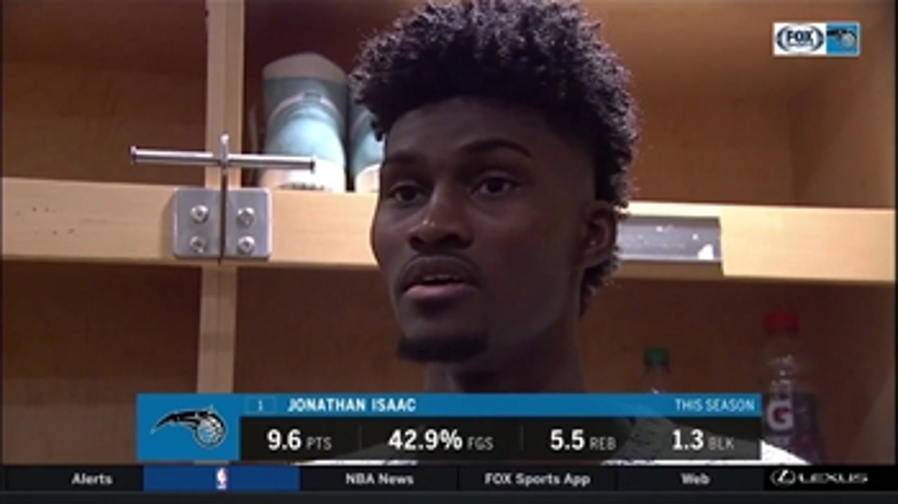 Jonathan Isaac discusses Magic's sustained intensity, dedication after Game 1 win