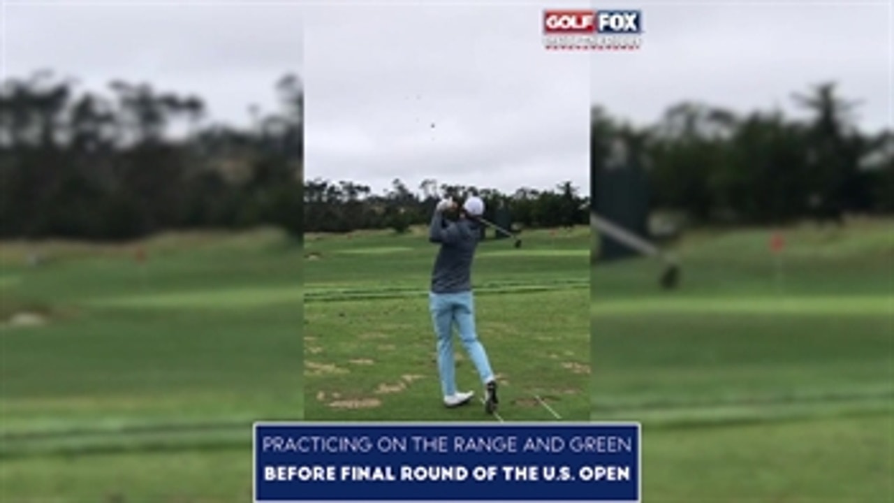 Inside the Ropes: Watch Tiger Woods, Brooks Koepka and more on the practice range before the final round of the 2019 U.S. Open
