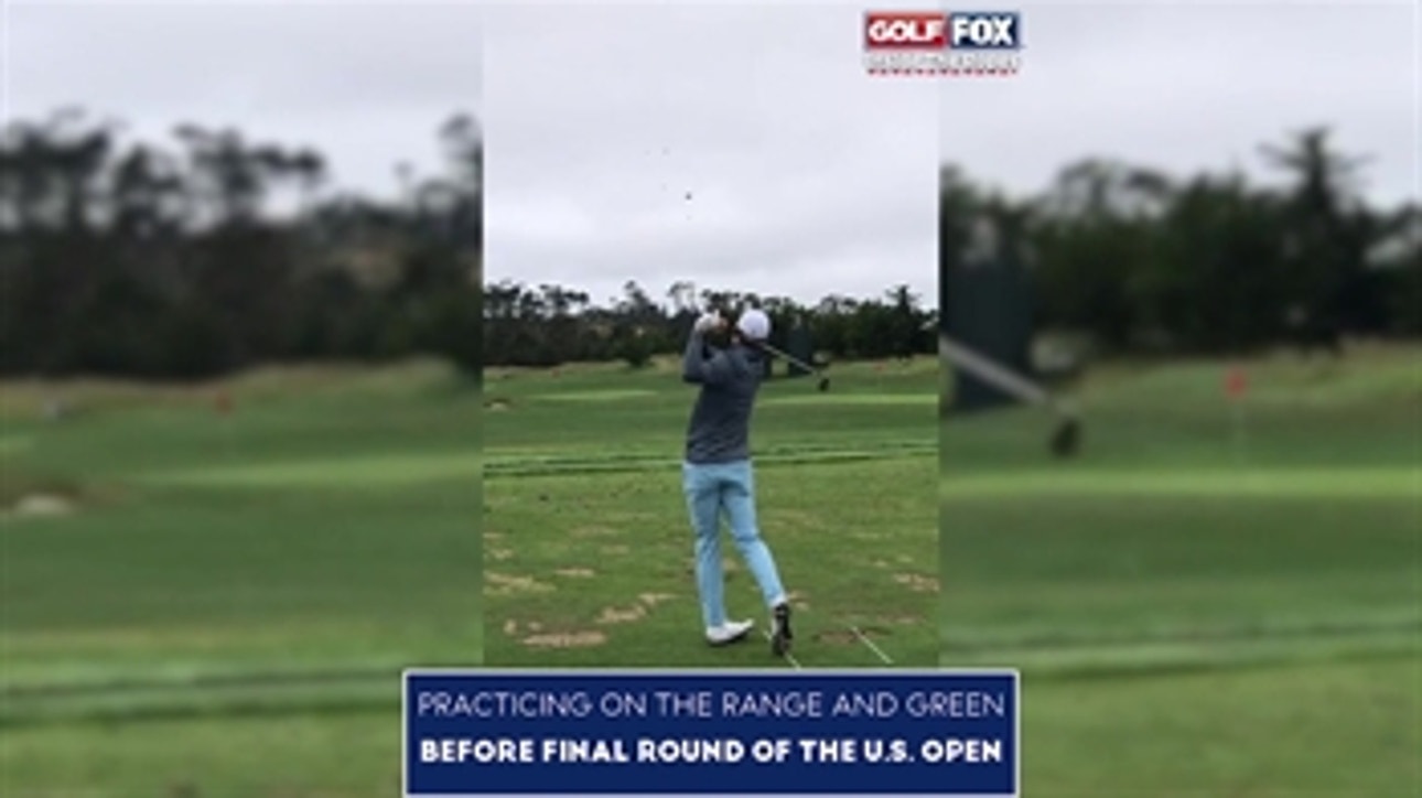 Inside the Ropes: Watch Tiger Woods, Brooks Koepka and more on the practice range before the final round of the 2019 U.S. Open
