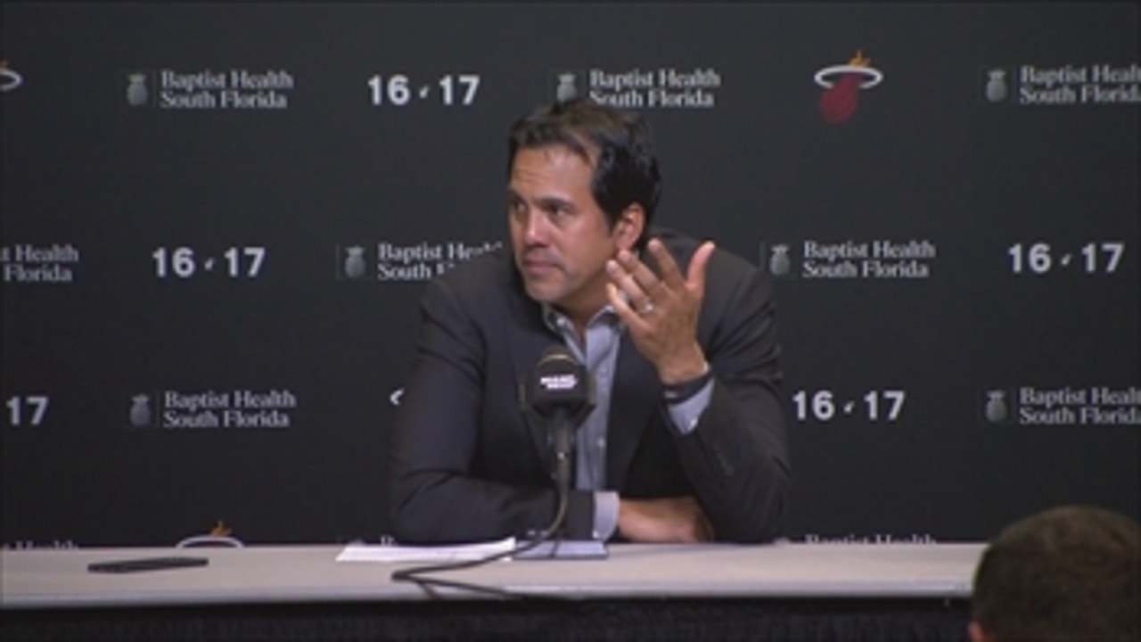Erik Spoelstra on Dion Waiters' ankle, win over Timberwolves