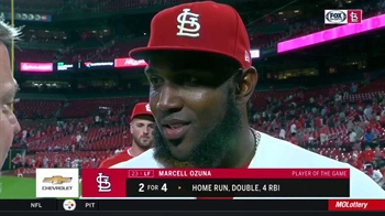 Ozuna after his big night in the Cardinals' victory