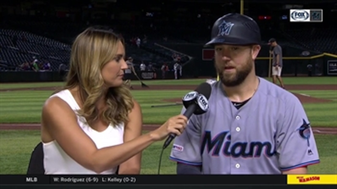 Marlins C Bryan Holaday on replacing banged-up Jorge Alfaro, his monster night at the plate