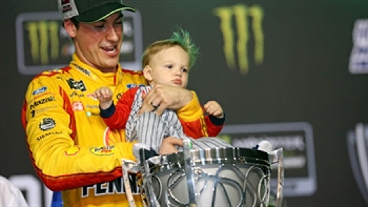 Joey Logano talks about the meaning of the championship trophy, and why he put his baby inside of it