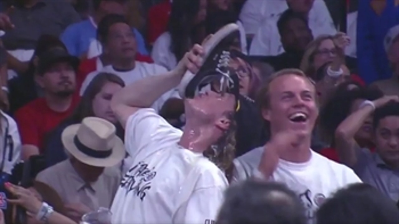 Here's why a fan chugged a beer out of his shoe at the Clippers game