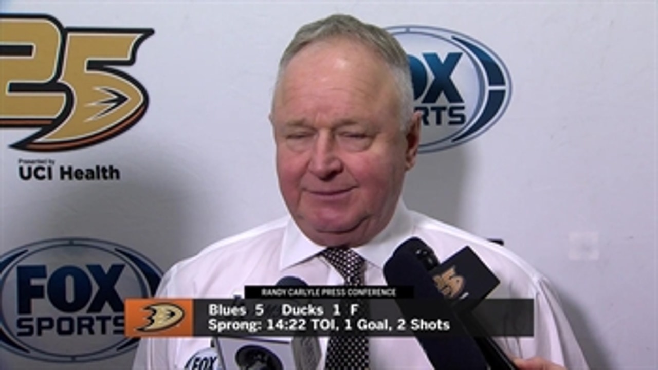 Randy Carlyle on the Ducks' 5-1 loss: 'They seemed to be a step and a half quicker than we were'