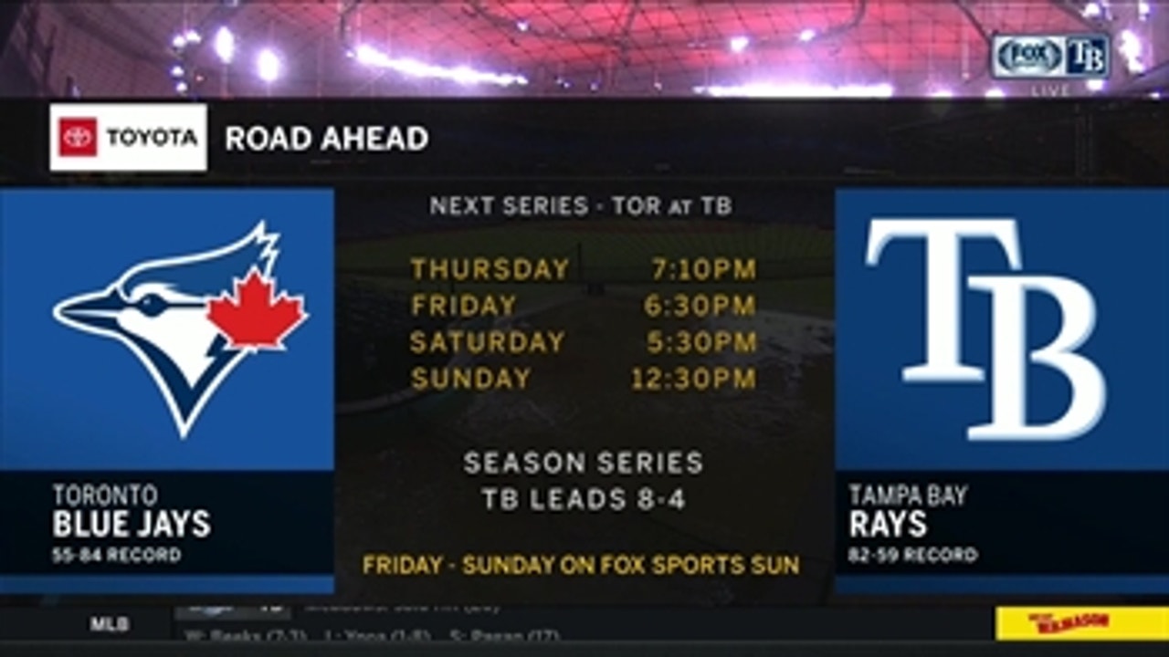 Rays welcome Jays for first of 4-game set
