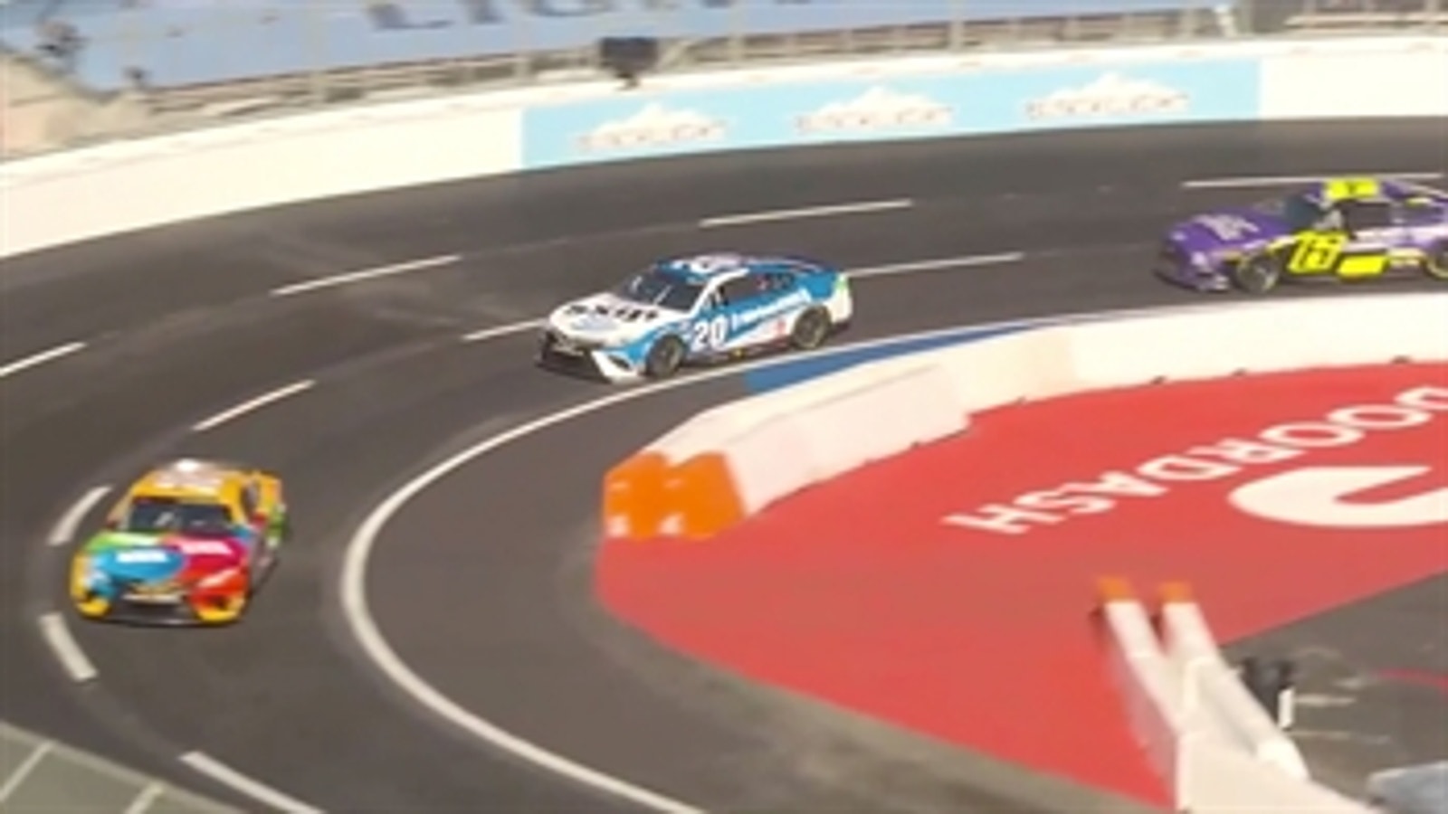 Cars on track for the first time at the L.A. Coliseum