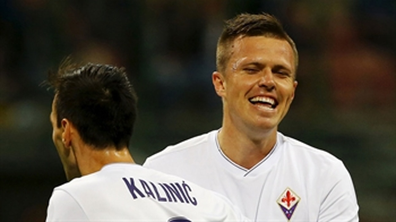 Ilicic curls in free-kick to give Fiorentina 1-0 lead ' 2015-16 UEFA Europa League Highlights