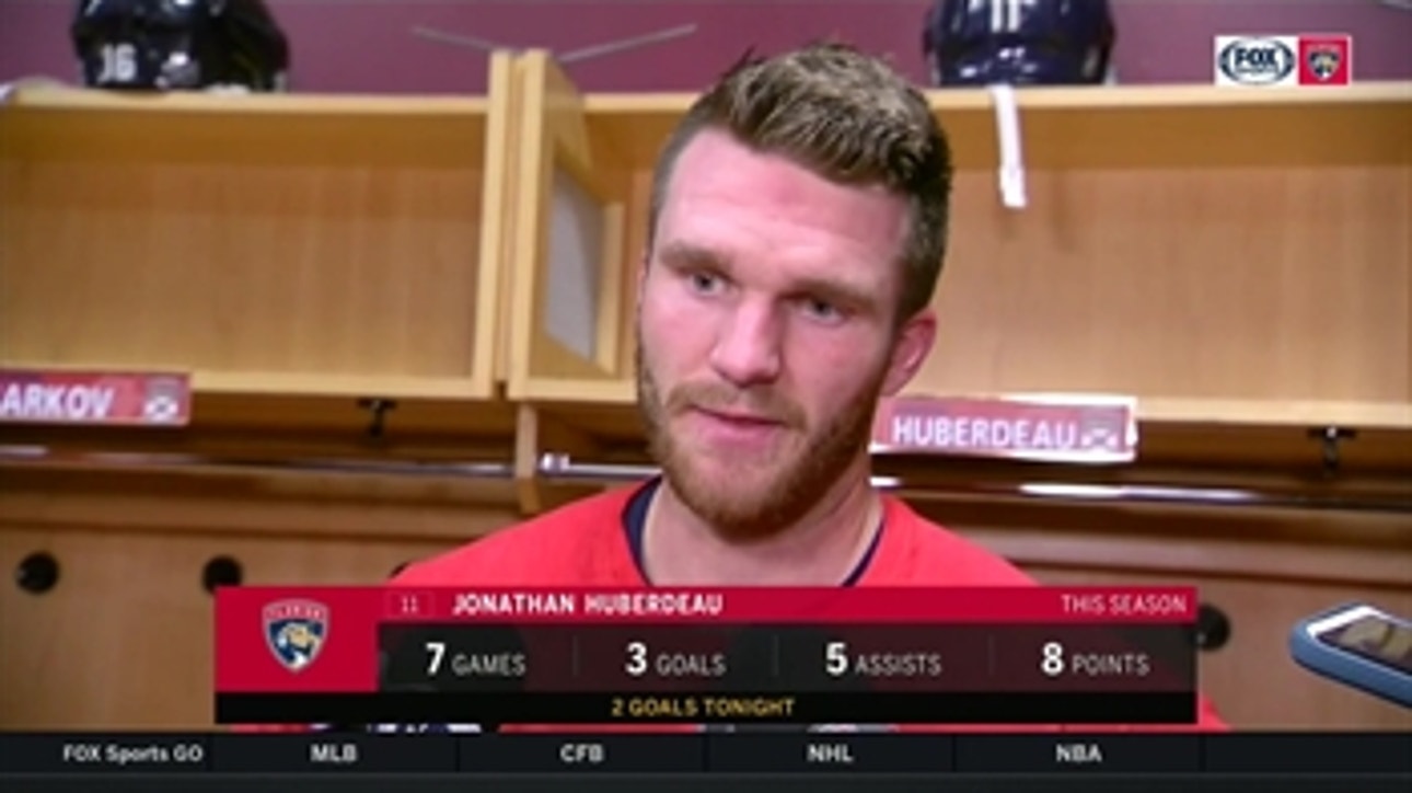 Jonathan Huberdeau talks importance of having strong 2nd frame, previews Predators matchup
