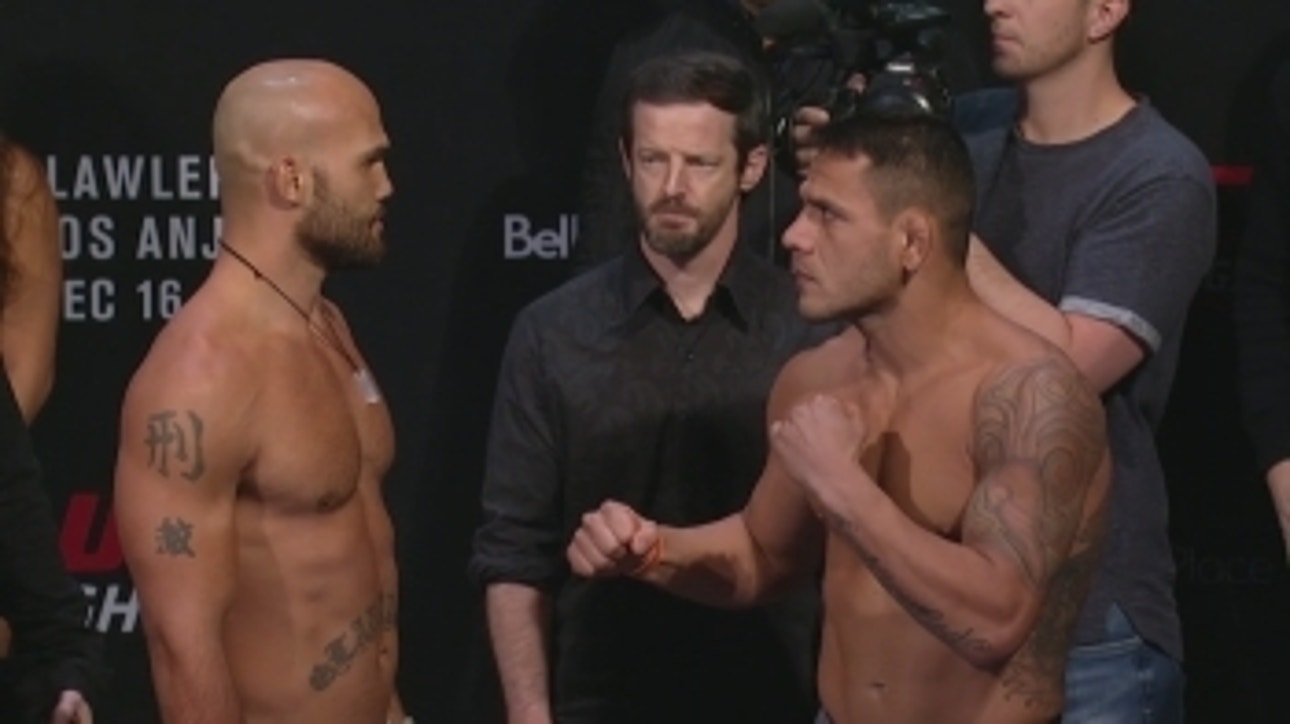 Robbie Lawler vs Rafael Dos Anjos face-off ' WEIGH-IN ' UFC on FOX