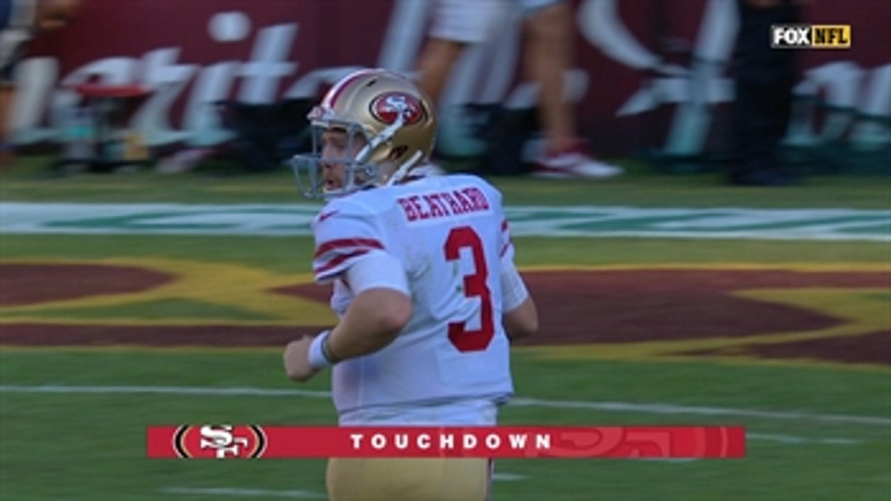 CJ Beathard throws 1st career NFL touchdown pass to cut Washington's lead to 2