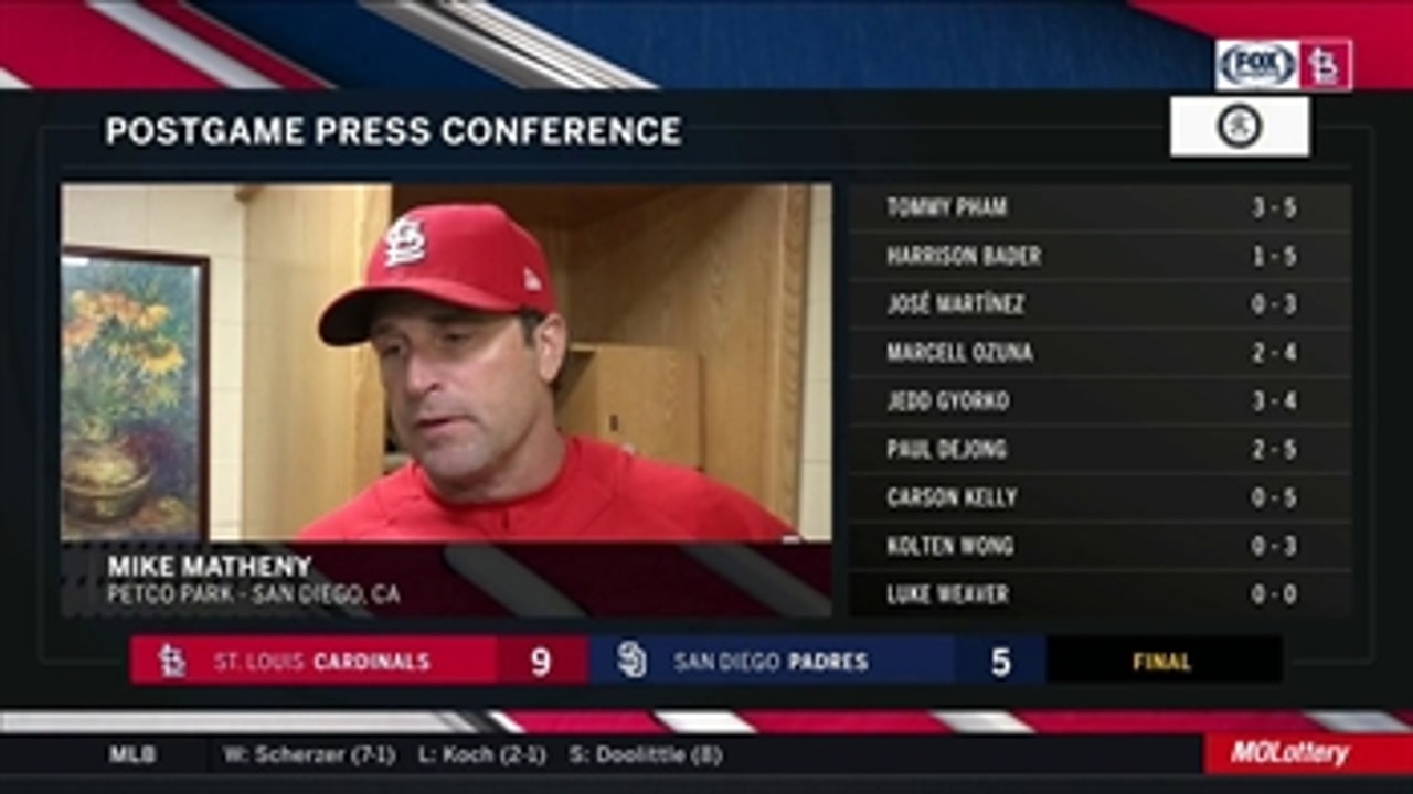 Mike Matheny on Cardinals' imposing offense: 'It's nice to see it show itself'