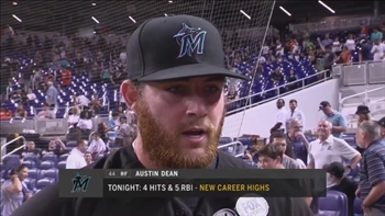 Austin Dean on his 5-RBI night, Marlins' 10-3 win over the Phillies