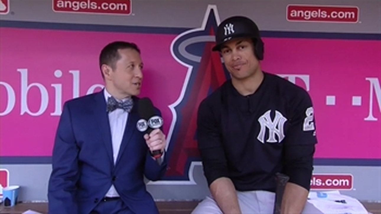 Giancarlo Stanton sits down with Ken Rosenthal at Angel Stadium