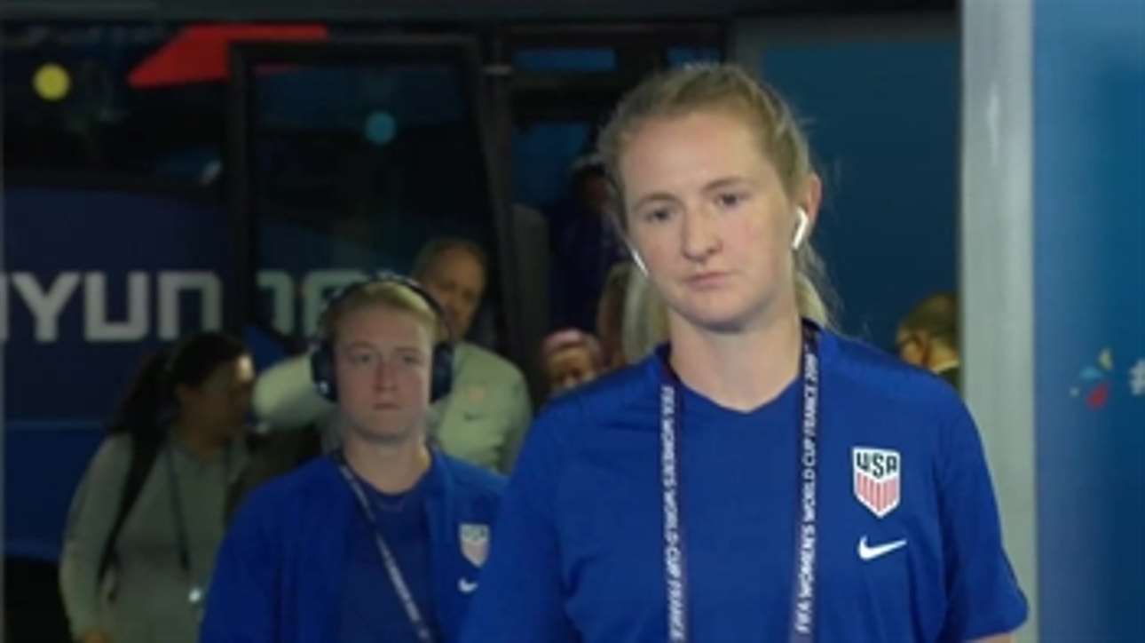 U.S. Women's National Team arrive at Stade de Lyon for their semi-final match vs England