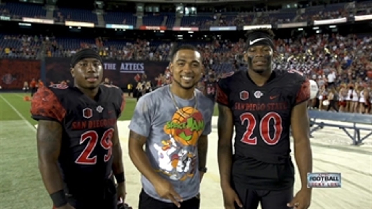 Donnel Pumphrey was back at the Q supporting the Aztecs