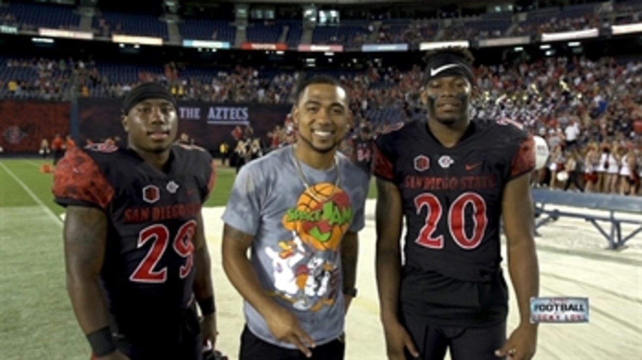 Donnel Pumphrey was back at the Q supporting the Aztecs