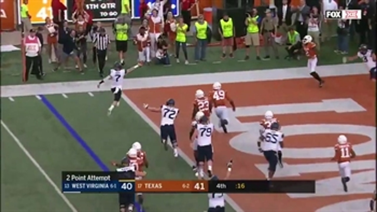 Watch Will Grier's 2-point conversion to give No. 13 West Virginia the win over No. 17 Texas
