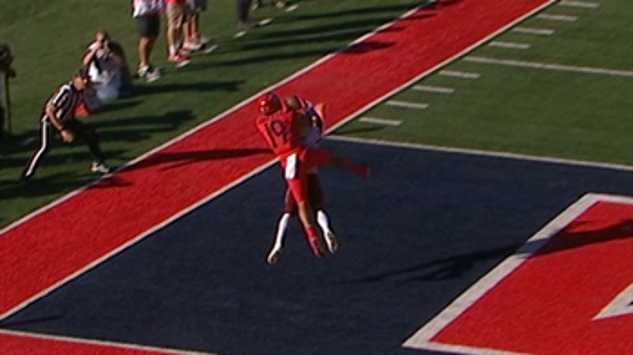 ASU defender gets 'Mossed' by Shawn Poindexter of Arizona on 23-yard TD