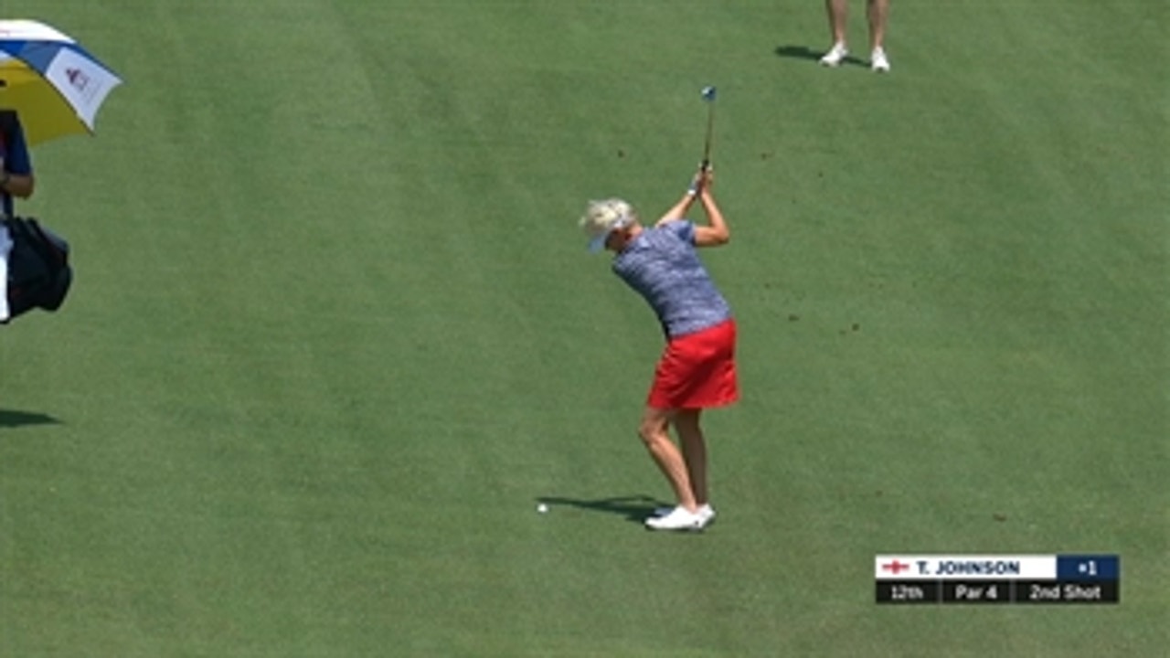 Trish Johnson makes strong push to tie for the lead in US Senior Open